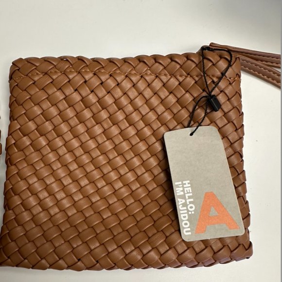 NWT! Ajidou woven vegan leather boho shoulder bag and wristlet - Picture 5 of 14
